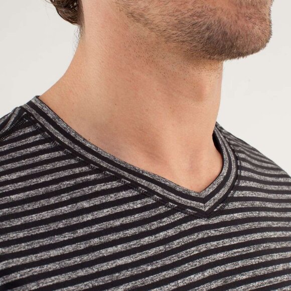 Lululemon Speed Long Sleeve Classic Stripe Heathered Black/Black Size L - Picture 6 of 6